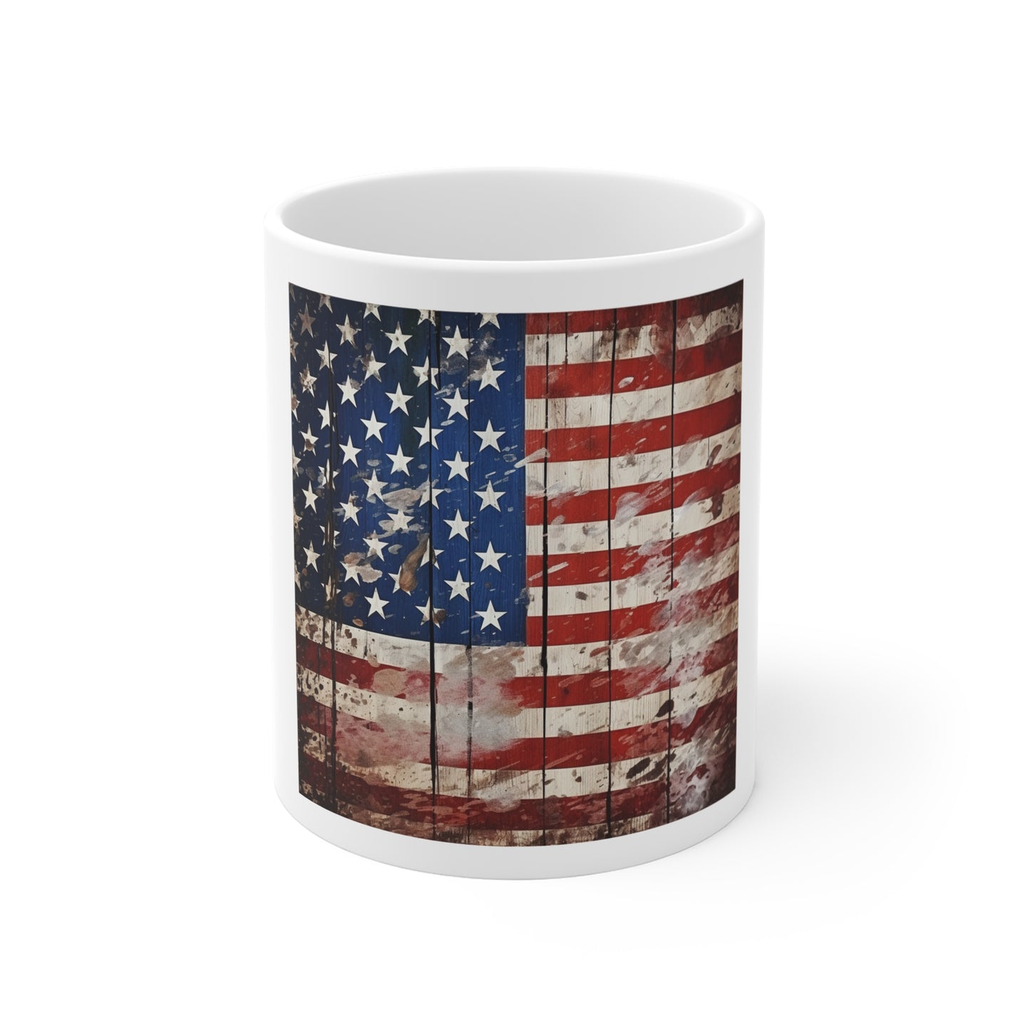 Distressed Barnwood American Flag Coffee Mug – Weathered USA Flag Wood Plank Mug – Rustic Vintage Patriotic Farmhouse Cup – Americana Heritage Mug American Flag Rustic Wood 11oz Mug – Vintage USA...