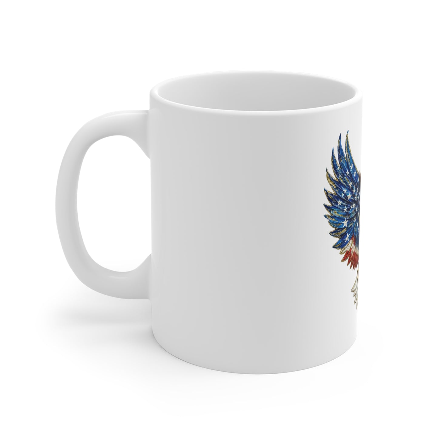 Patriotic Eagle Coffee Mug — American Flag Wings 11oz