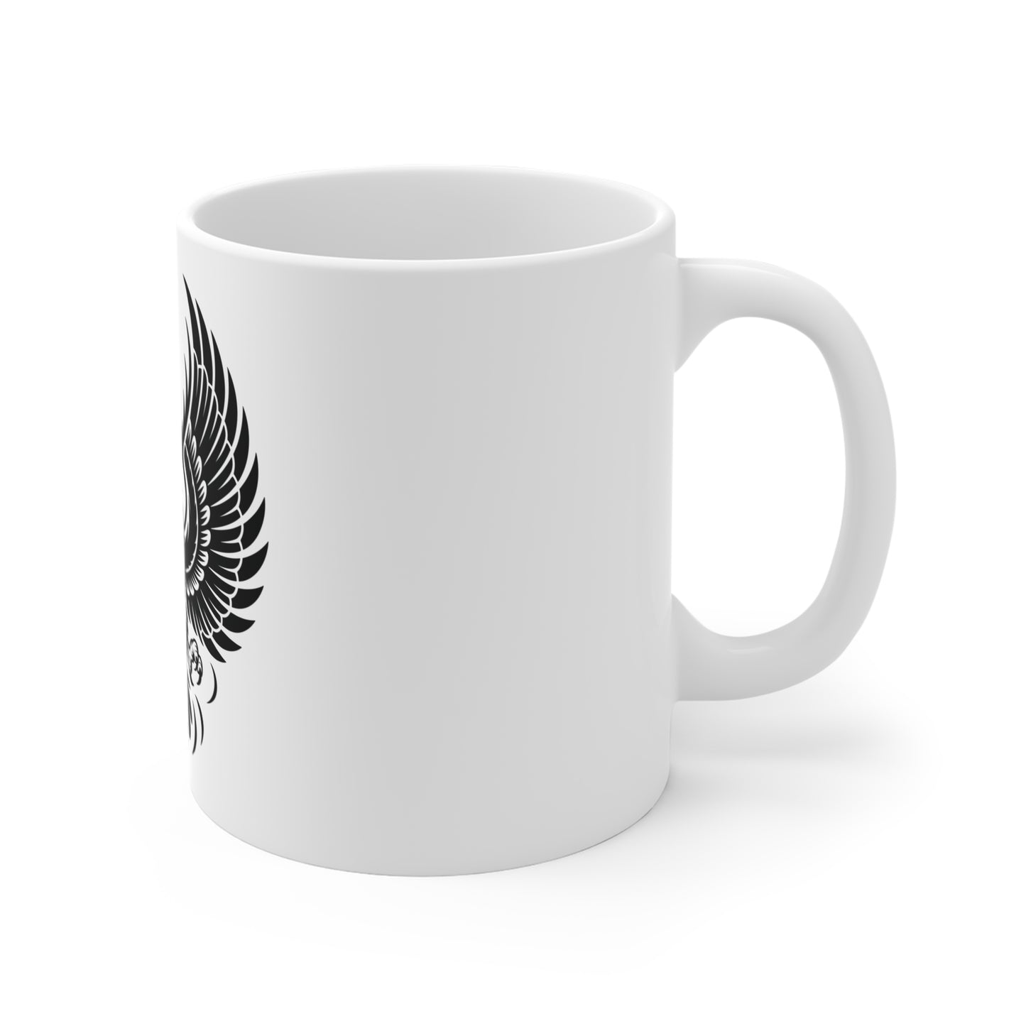 Black Eagle Silhouette Coffee Mug – Patriotic American Eagle Mug – Minimalist USA Eagle Cup – Bold Freedom Mug Mug 11oz