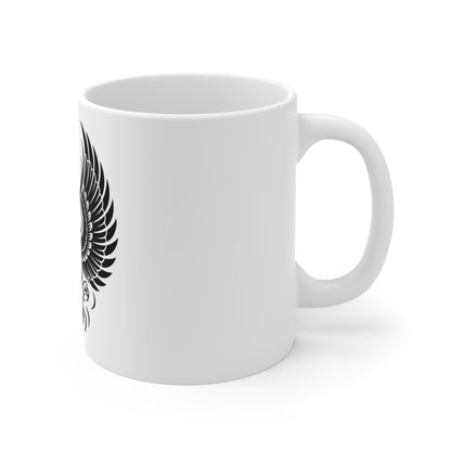 Black Eagle Silhouette Coffee Mug – Patriotic American Eagle Mug – Minimalist USA Eagle Cup – Bold Freedom Mug Mug 11oz