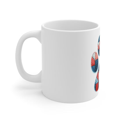 Patriotic Patchwork Dog Paw Coffee Mug – Americana Quilt Mosaic Paw Print Mug – Red White Blue Dog Lover Mug – USA Pet Gift Cup Patriotic Patchwork Paw Mug — 11oz Red White Blue Dog Paw Coffee Cup...