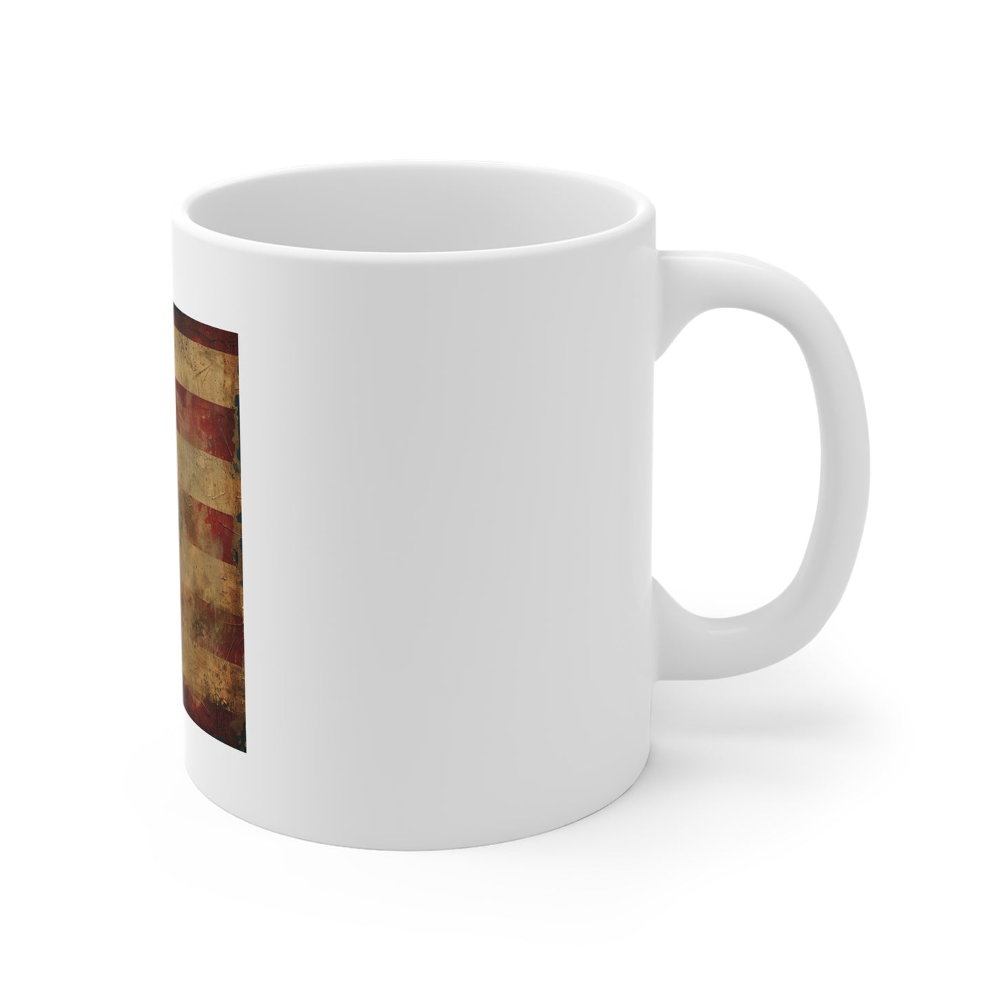 Vintage American Flag Coffee Mug – Heavily Distressed USA Flag Mug – Rustic Patriotic Coffee Cup – Antique Americana Heritage Gift Vintage American Flag Mug — Rustic Patriotic 11oz Coffee Cup (Fourth...