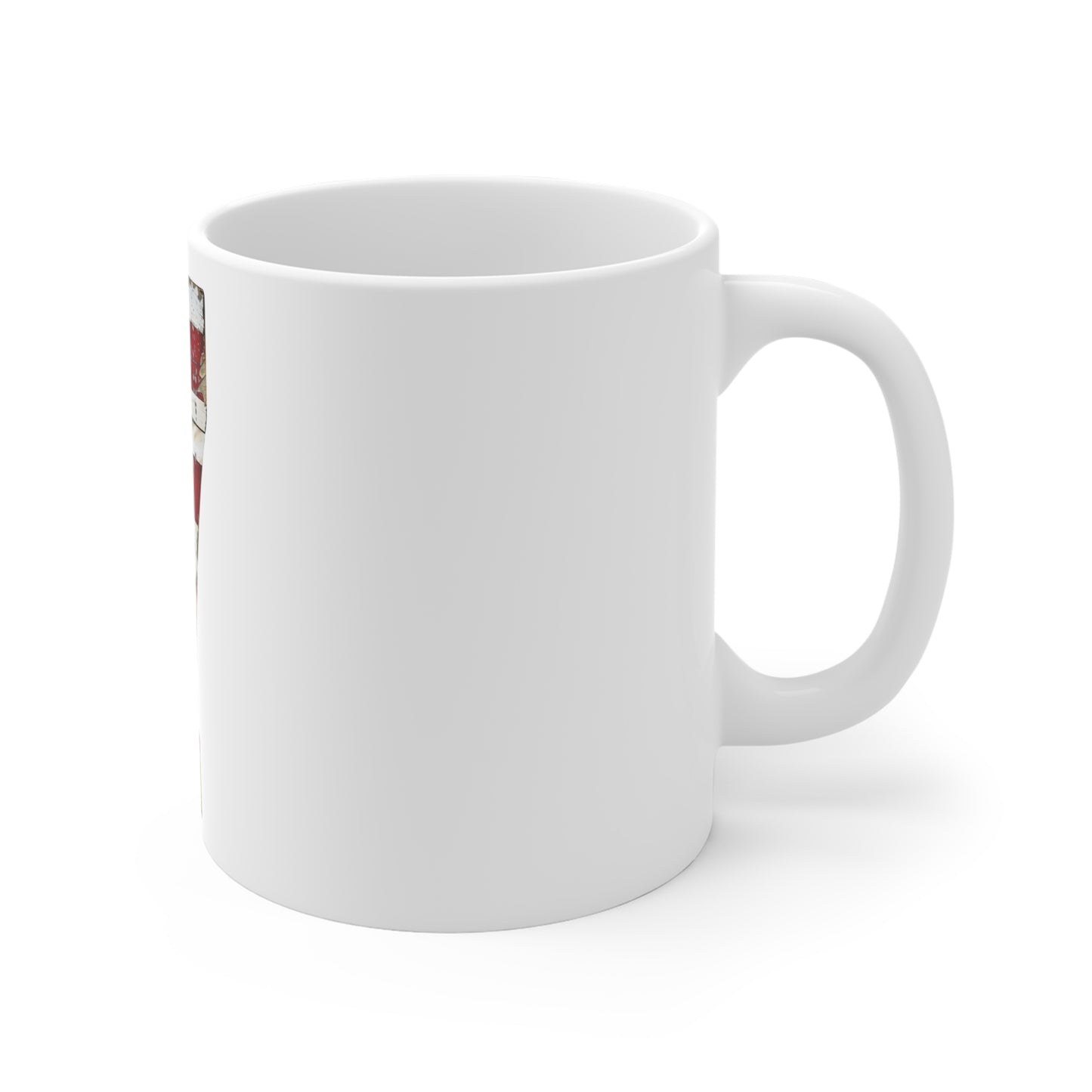 Distressed American Flag Number 7 Coffee Mug – Vintage Patriotic Number Mug – Rustic USA Stripe Flag Cup – Americana Gift Mug 11oz