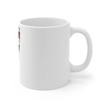 Distressed American Flag Number 7 Coffee Mug – Vintage Patriotic Number Mug – Rustic USA Stripe Flag Cup – Americana Gift Mug 11oz