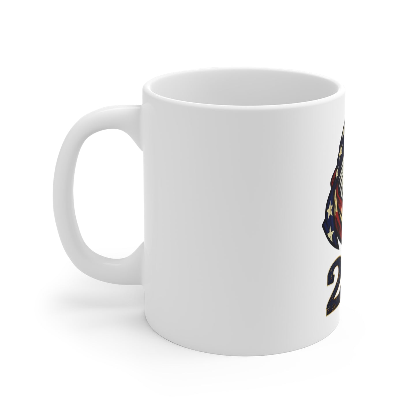 Patriotic Eagle 250 Coffee Mug — American Flag Bandana Bald Eagle 11oz