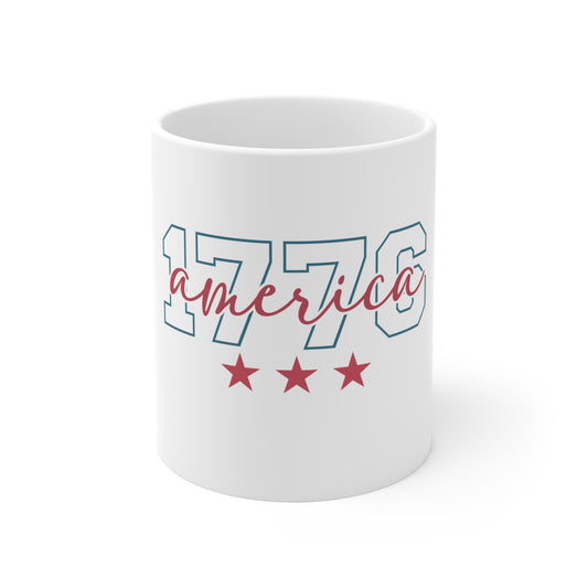 1776 America Mug — Patriotic 4th of July Coffee Cup