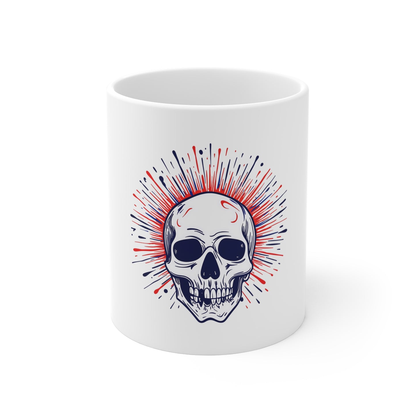 Skull Burst Coffee Mug – 11oz Ceramic Punk Skull Design