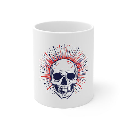 Skull Burst Coffee Mug – 11oz Ceramic Punk Skull Design