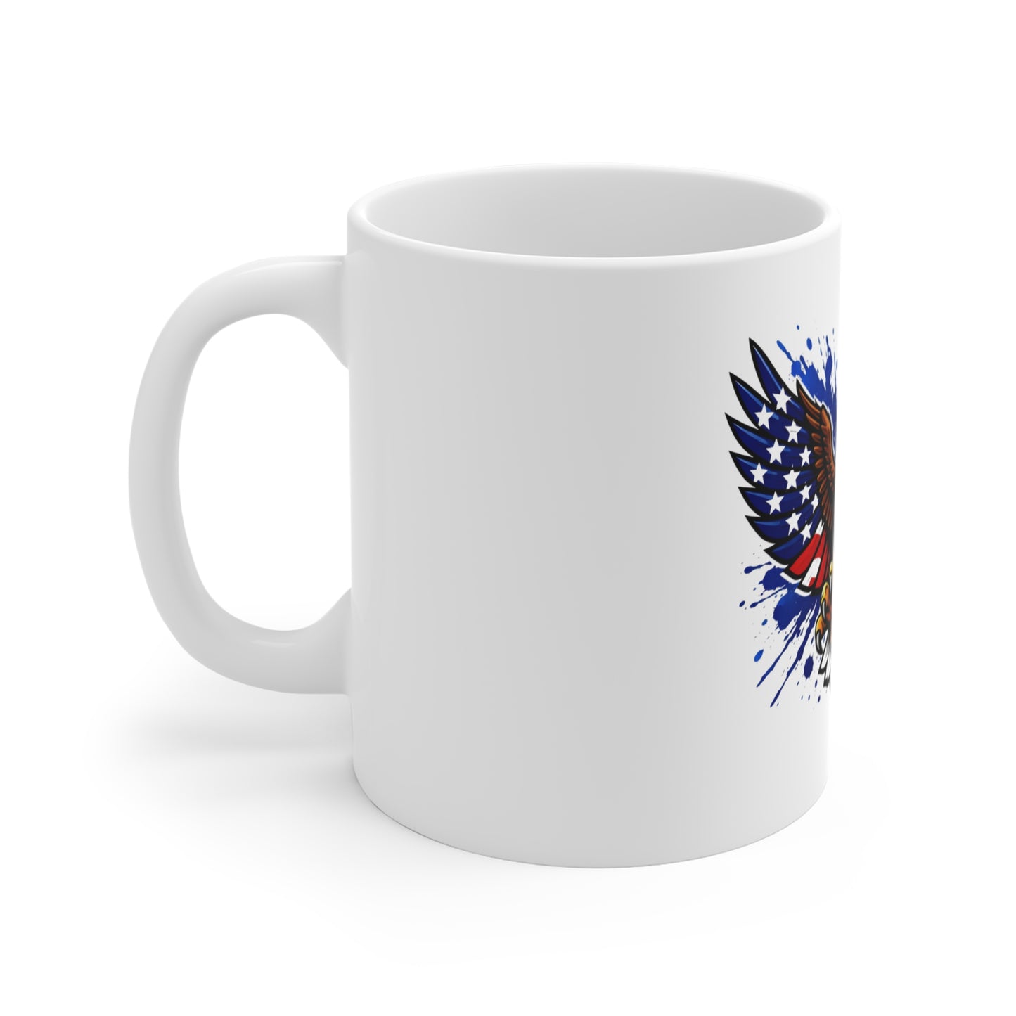 Patriotic Eagle Coffee Mug – American Flag Bald Eagle 11oz