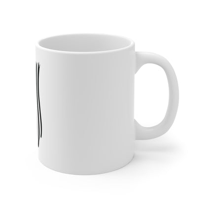 Black Vertical American Flag Coffee Mug – Distressed USA Flag Mug – Modern Patriotic Cup – Stealth Americana Gift Mug 11oz