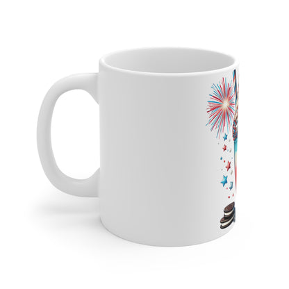 Patriotic Milkshake Coffee Mug – 4th of July Fireworks Mug – Red White Blue Dessert Cup – Americana Ice Cream Mug – Festive Gift Mug Patriotic Milkshake 11oz Mug — Red White Blue Dessert & Fireworks...