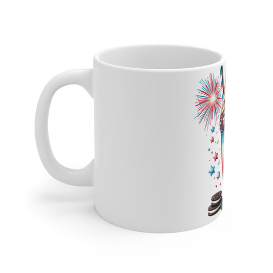 Patriotic Milkshake Coffee Mug – 4th of July Fireworks Mug – Red White Blue Dessert Cup – Americana Ice Cream Mug – Festive Gift Mug Patriotic Milkshake 11oz Mug — Red White Blue Dessert & Fireworks...