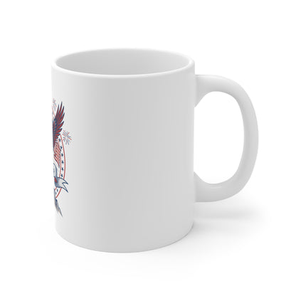 4th of July Eagle Coffee Mug — Patriotic American Flag Design 11oz