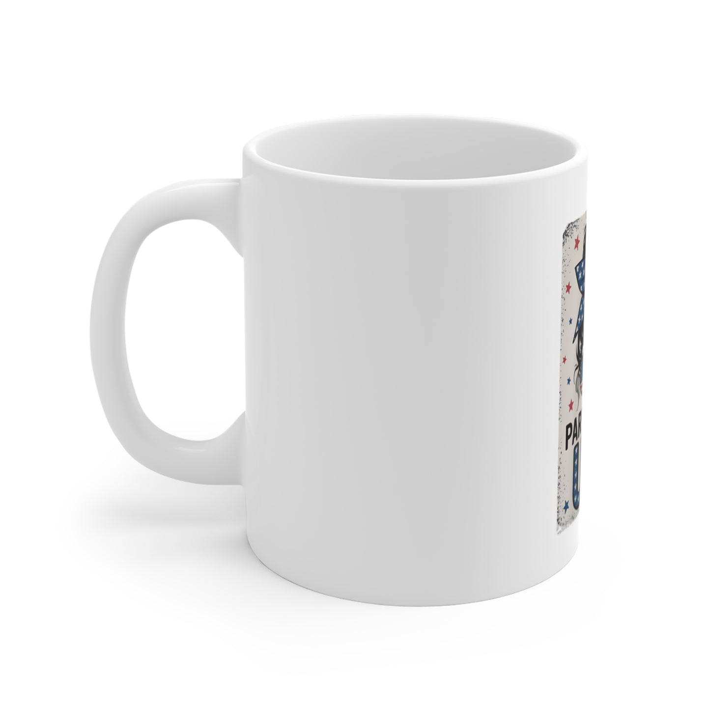Party in the USA 11oz Mug - Patriotic Messy Bun Retro Fourth of July Coffee Cup
