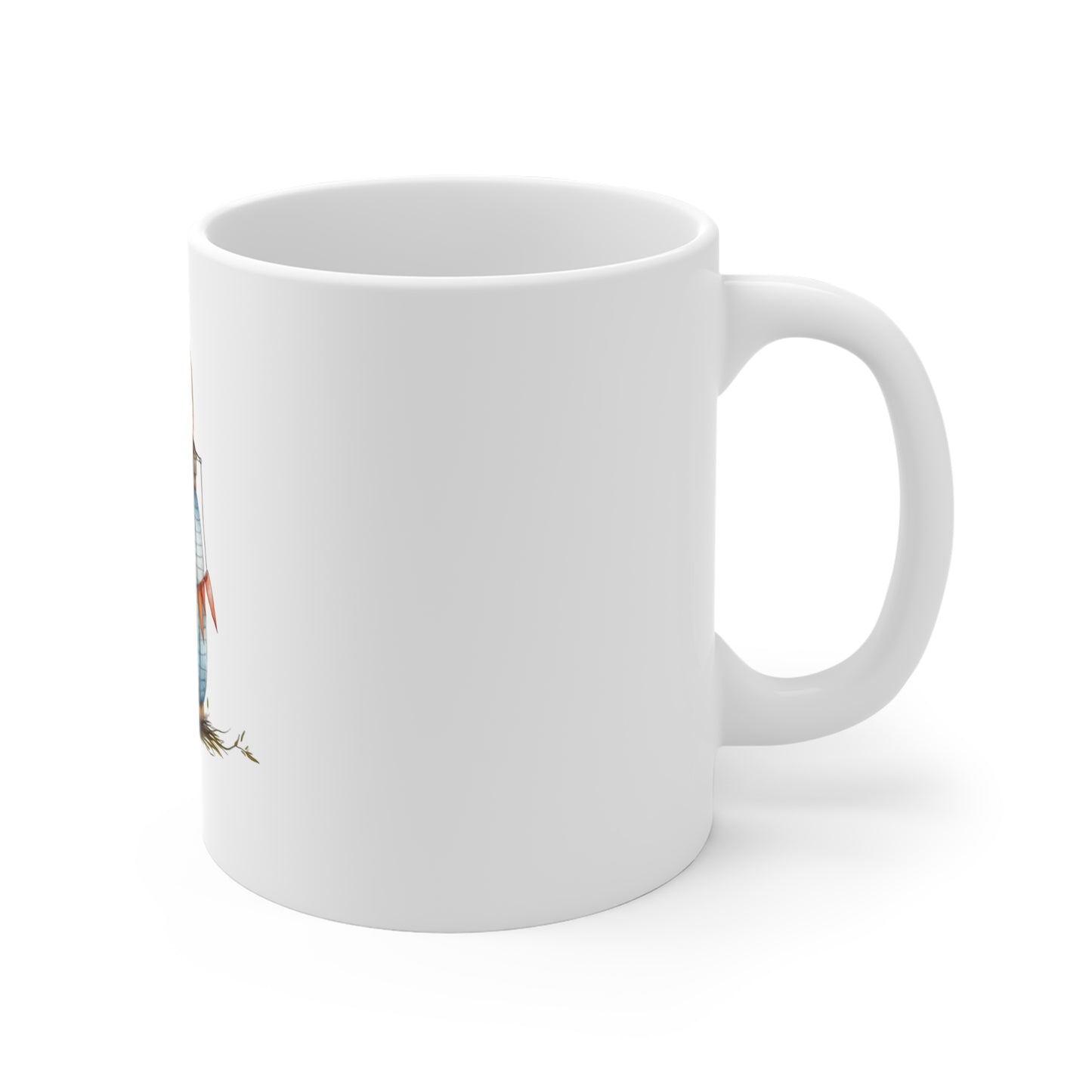 Blue Lantern Ceramic Mug — Rustic Lantern Illustration Coffee Cup