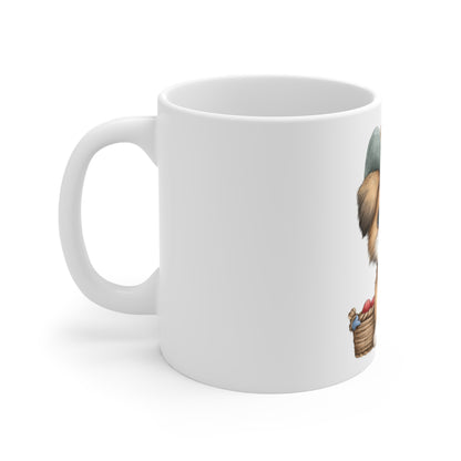 Cute Patriotic Puppy Cowboy Mug – 4th of July Dog Coffee Mug – Red White Blue Bandana Puppy Cup – Adorable Americana Pet Lover Gift Mug 11oz
