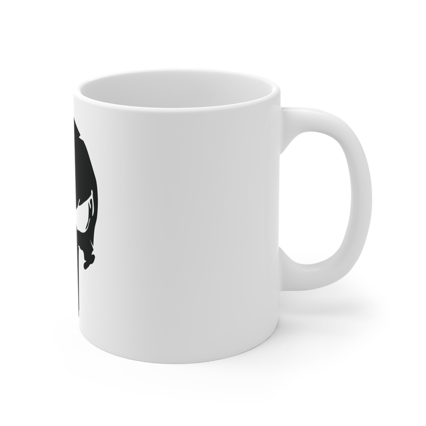 Black Skull Coffee Mug – Bold Minimalist Skull Mug – Dark Aesthetic Coffee Cup – Edgy Gothic Style Mug Mug 11oz