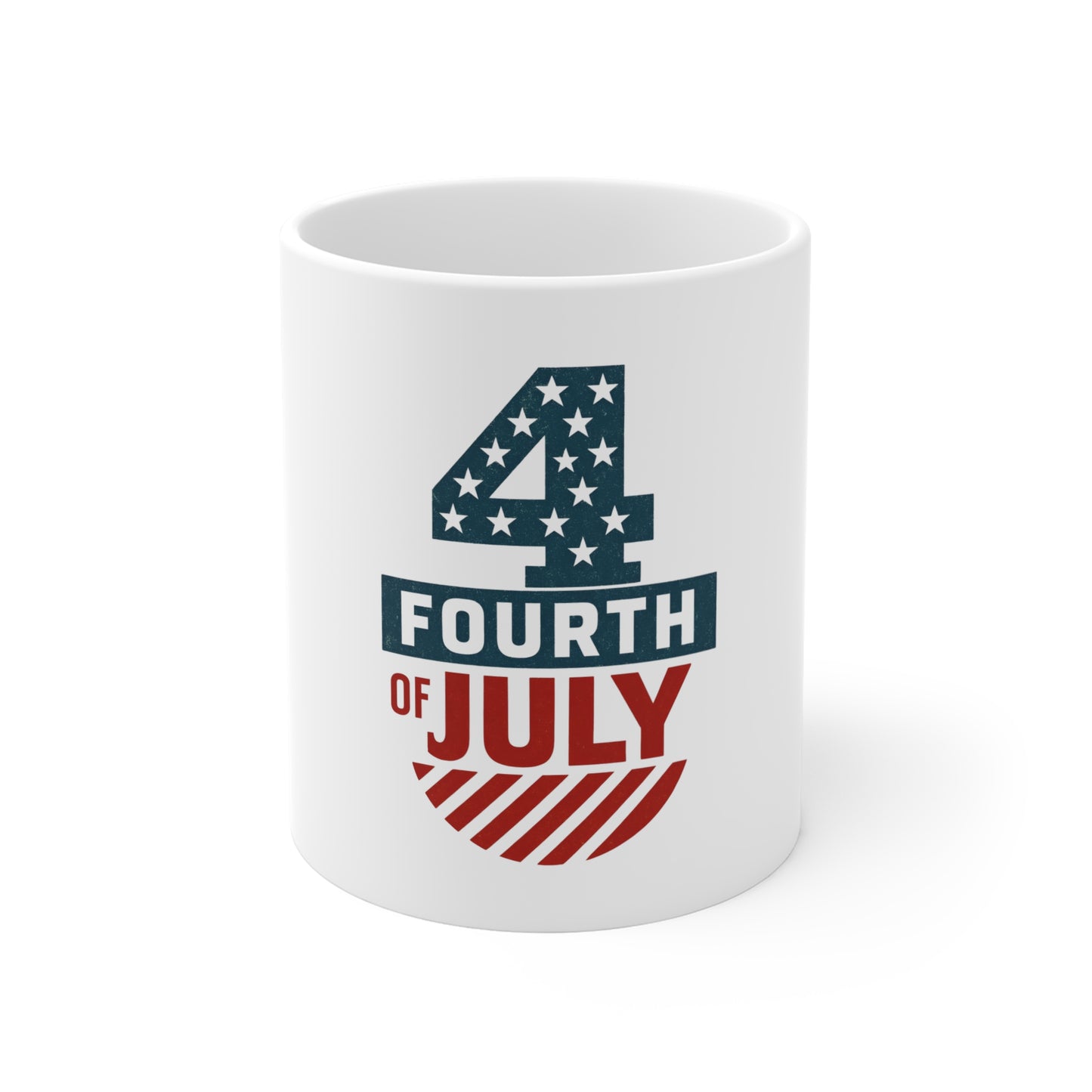 Fourth of July 11oz Mug — Patriotic USA Stars & Stripes Coffee Cup