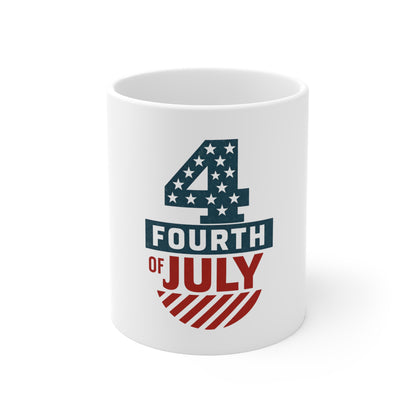 Fourth of July 11oz Mug — Patriotic USA Stars & Stripes Coffee Cup