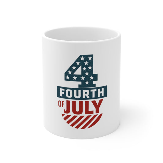 Fourth of July 11oz Mug — Patriotic USA Stars & Stripes Coffee Cup