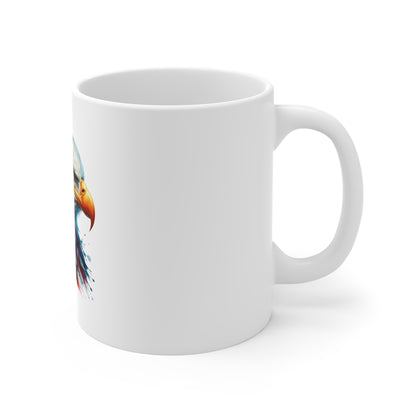 American Flag Eagle 11oz Mug — Patriotic Bald Eagle Coffee Cup