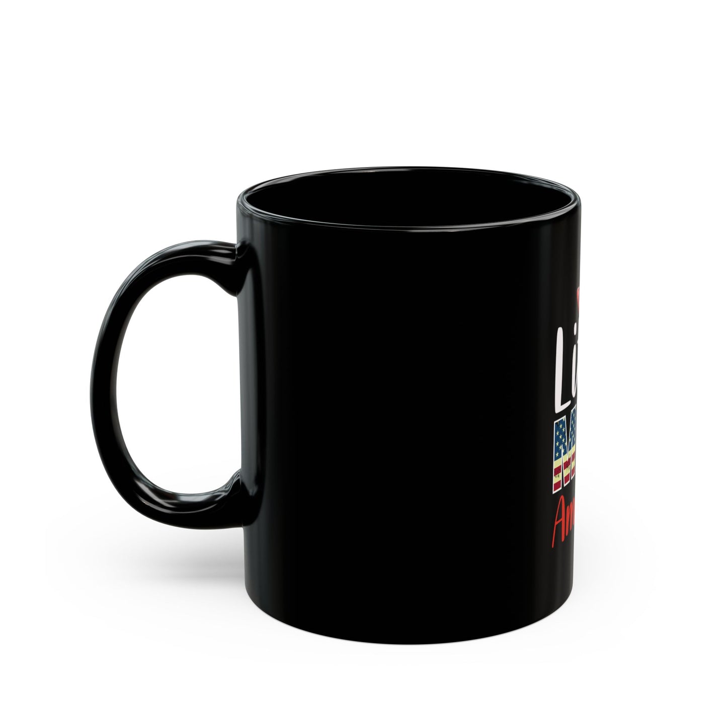 Little Miss America Coffee Mug – Patriotic Girl USA Mug – Red White Blue Cute Americana Cup – 4th of July Gift Black Mug (11oz, 15oz)
