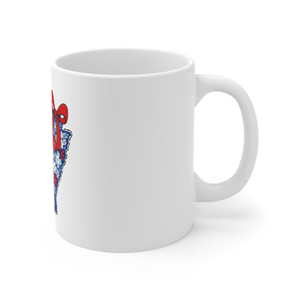 Arkansas Floral State Mug — Red, White & Blue Daisy Design