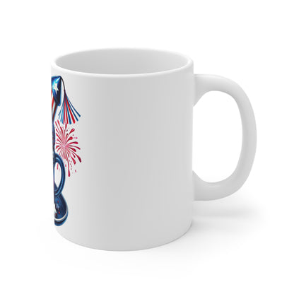 Patriotic Fireworks Milkshake Coffee Mug – 4th of July Dessert Mug – Red White Blue Americana Mug – Festive Summer Celebration Cup Patriotic 4th of July Firework Milkshake Mug — Red White Blue Stars...