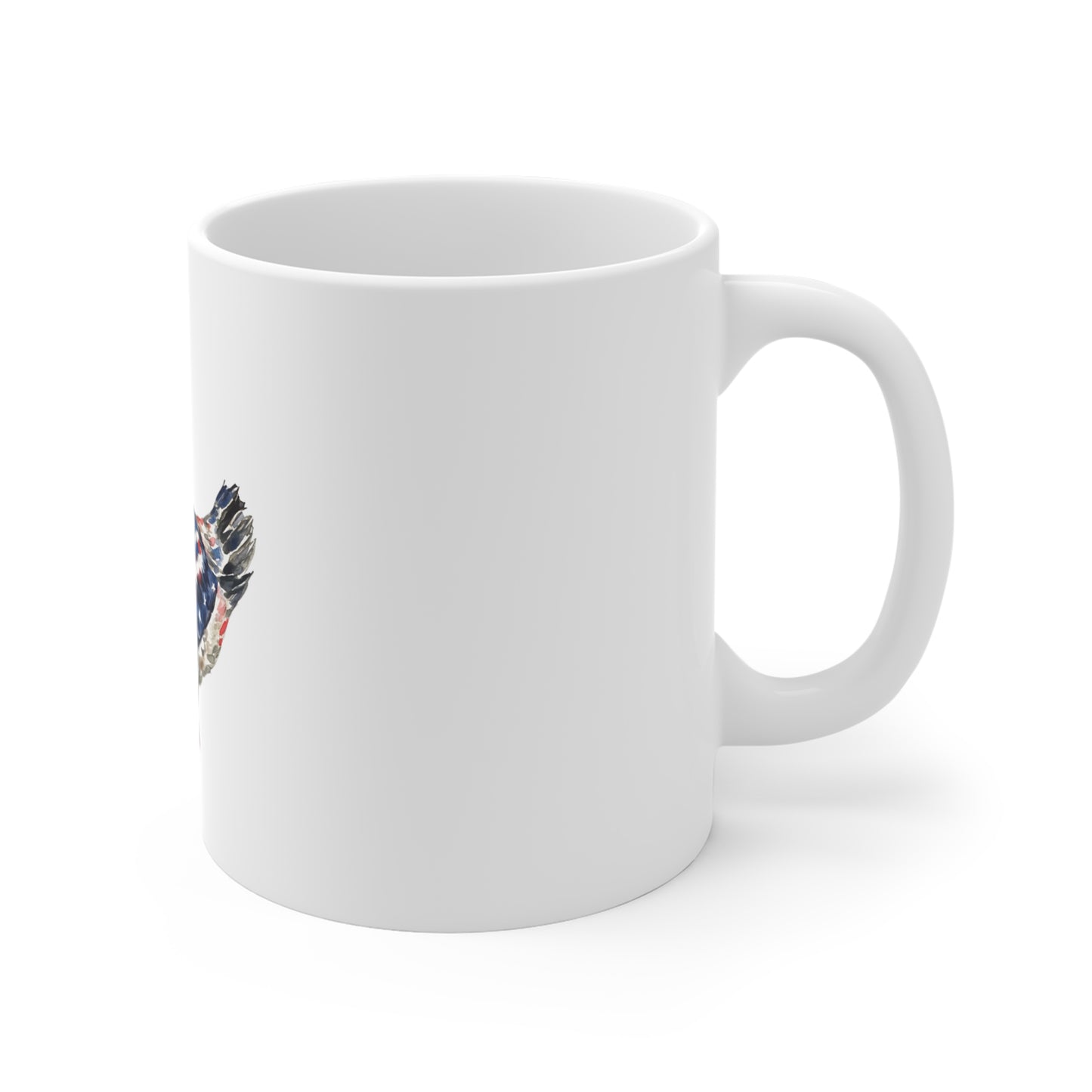 Patriotic Duck Coffee Mug — American Flag Watercolor Goose 11oz