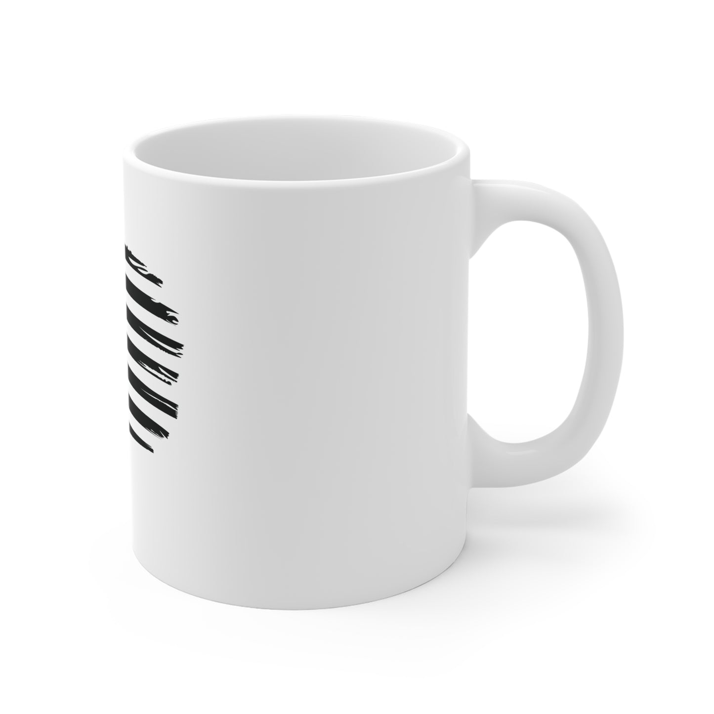 Black Vintage Waving American Flag Coffee Mug – Distressed USA Flag Mug – Classic Stealth Patriotic Cup – Timeless Americana Gift Mug 11oz