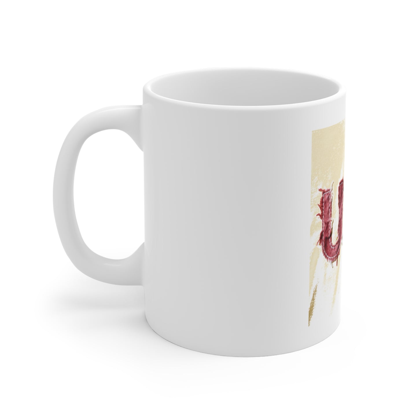 Distressed USA Patch Coffee Mug – Vintage Americana Fabric Mug – Rustic USA Lettering Cup – Patriotic Gift Mug 11oz
