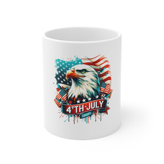 4th of July Eagle Coffee Mug – American Flag Patriotic 11oz