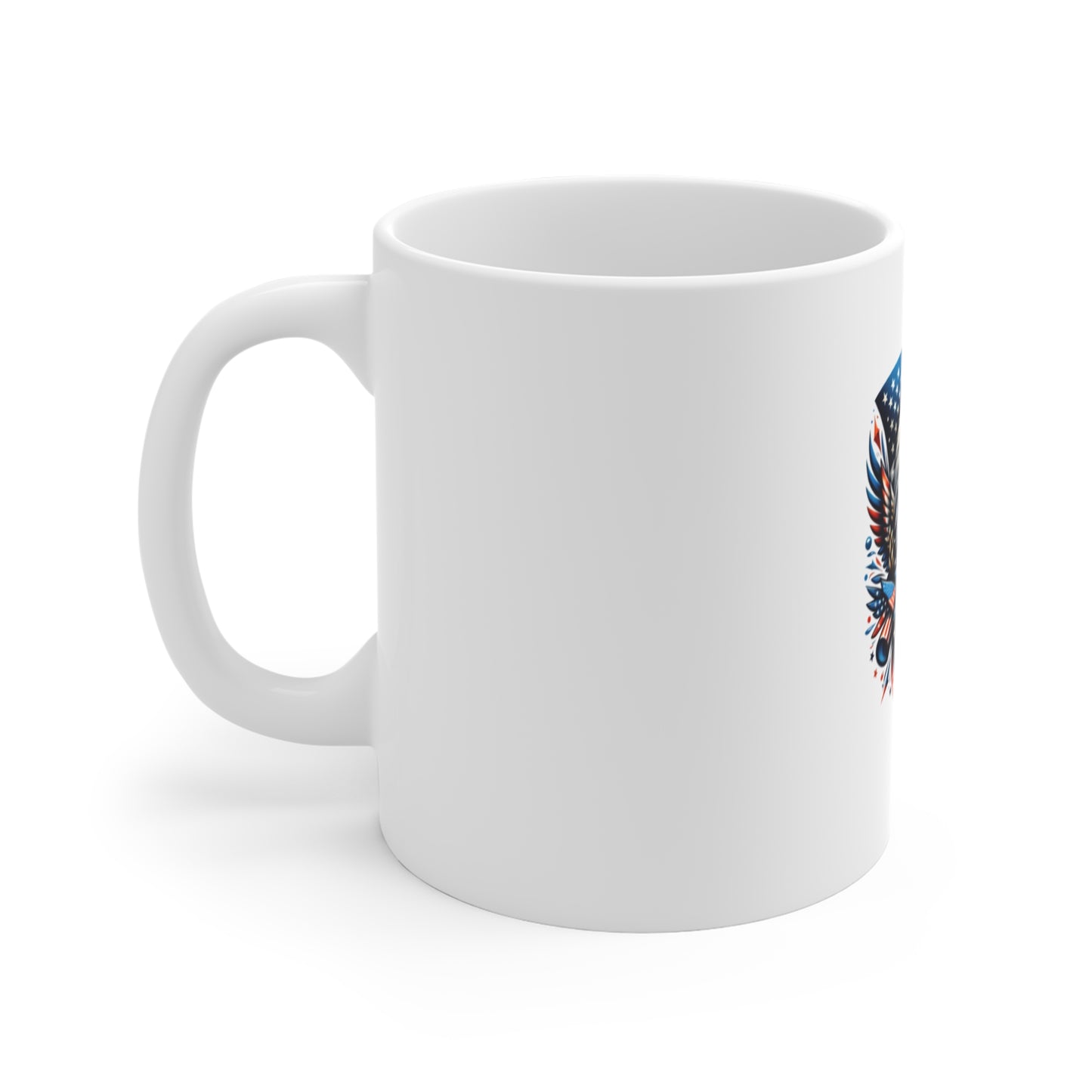 Patriotic Bald Eagle 11oz Mug — American Flag USA Coffee Cup