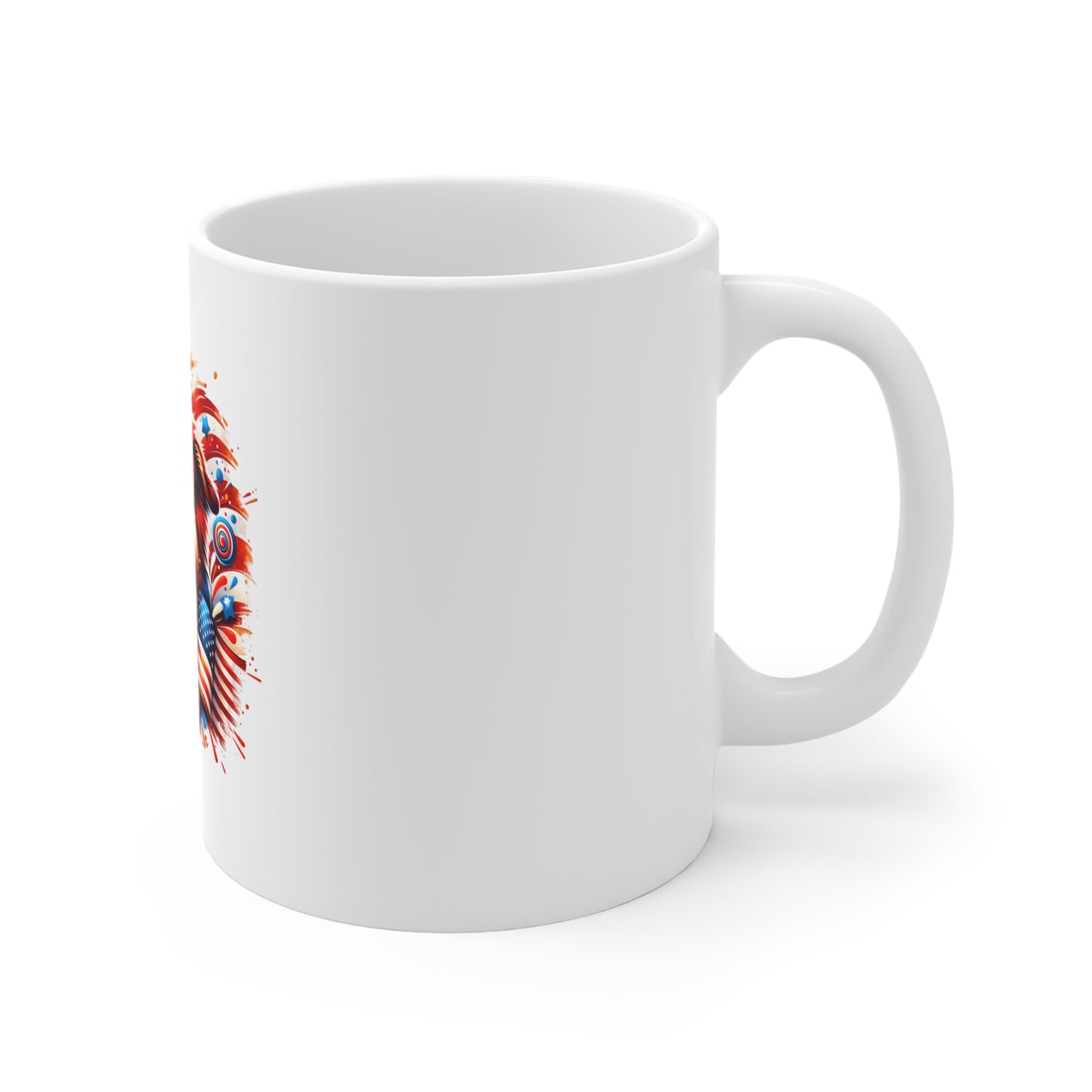 American Flag Dog Mug – Patriotic Aussie/Cattle Dog Coffee Cup (11oz)