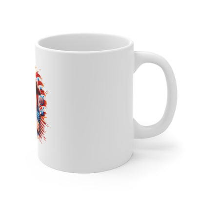 American Flag Dog Mug – Patriotic Aussie/Cattle Dog Coffee Cup (11oz)
