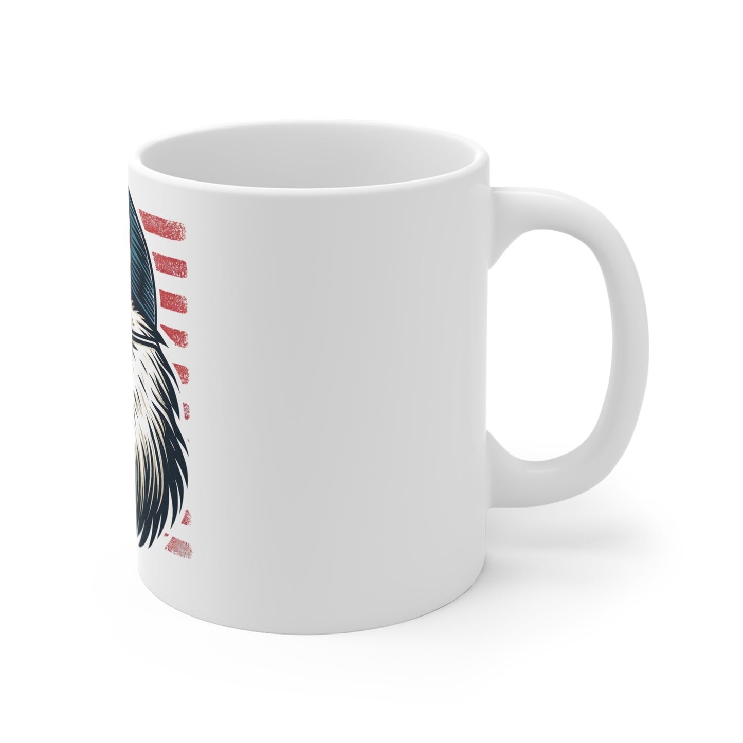 Patriotic Eagle Trucker Hat Coffee Mug – American Flag Bald Eagle with Sunglasses Mug – USA Freedom Bird Cup – Vintage Americana Gift Mug 11oz
