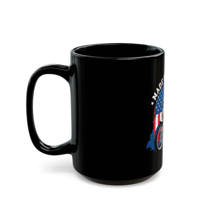 Made in America Biker Coffee Mug – Patriotic Motorcycle Skull Mug – USA Rider Gift Mug – American Flag Vintage Biker Cup Made in America Motorcycle Skeleton Black Mug — Patriotic Biker Coffee Cup...