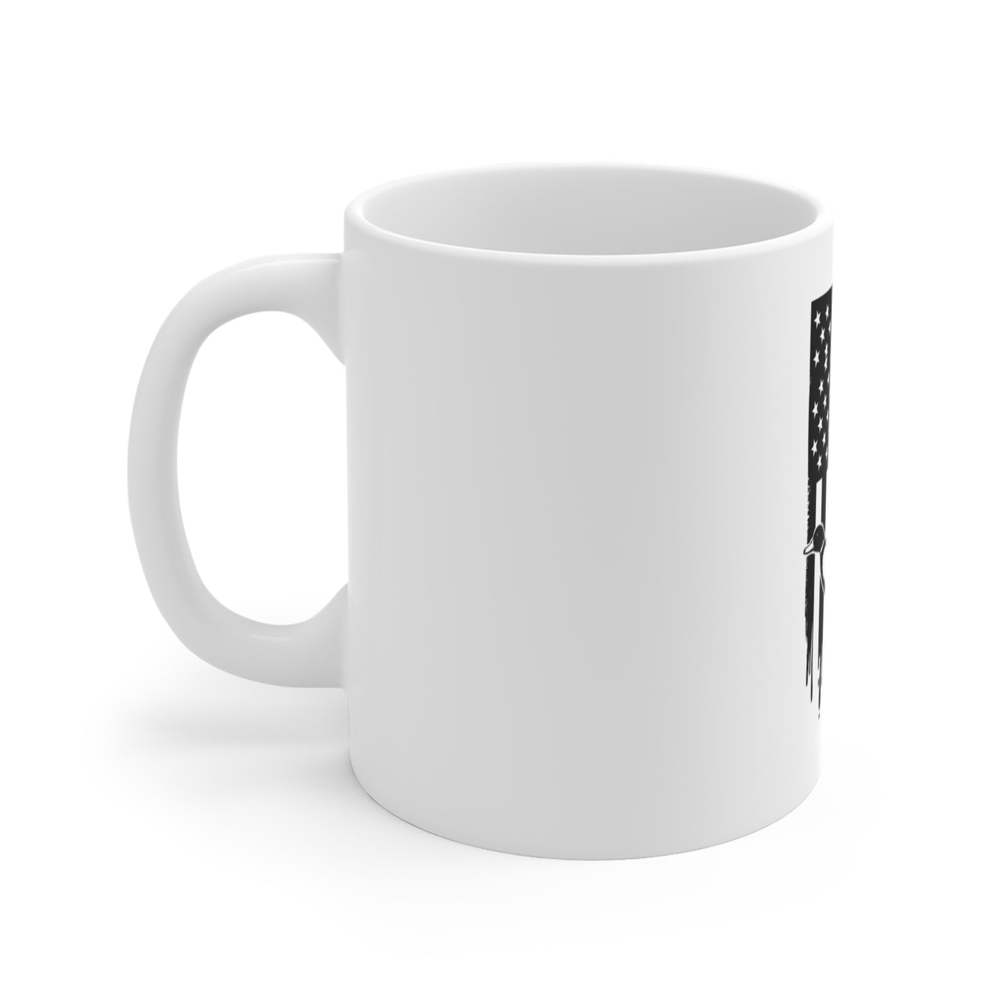 Blackout Flying Goose American Flag Coffee Mug – Tactical Patriotic Duck Mug – Stealth USA Wildlife Mug – Distressed Flag Cup Mug 11oz