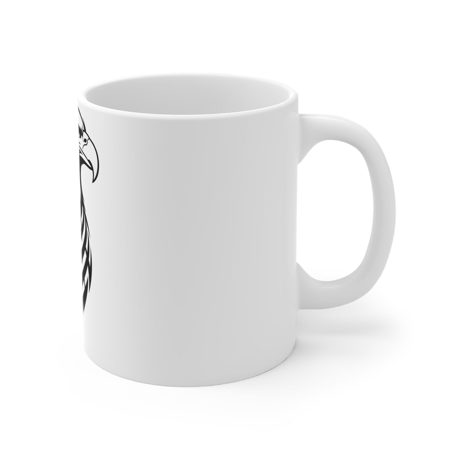 Black Eagle Flag Coffee Mug – Minimalist American Eagle Mug – Stealth USA Flag Eagle Cup – Patriotic Tactical Mug Mug 11oz