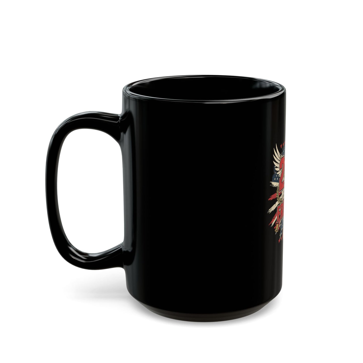 250 Years of Freedom 1776–2026 Black Coffee Mug — Patriotic Anniversary Gift