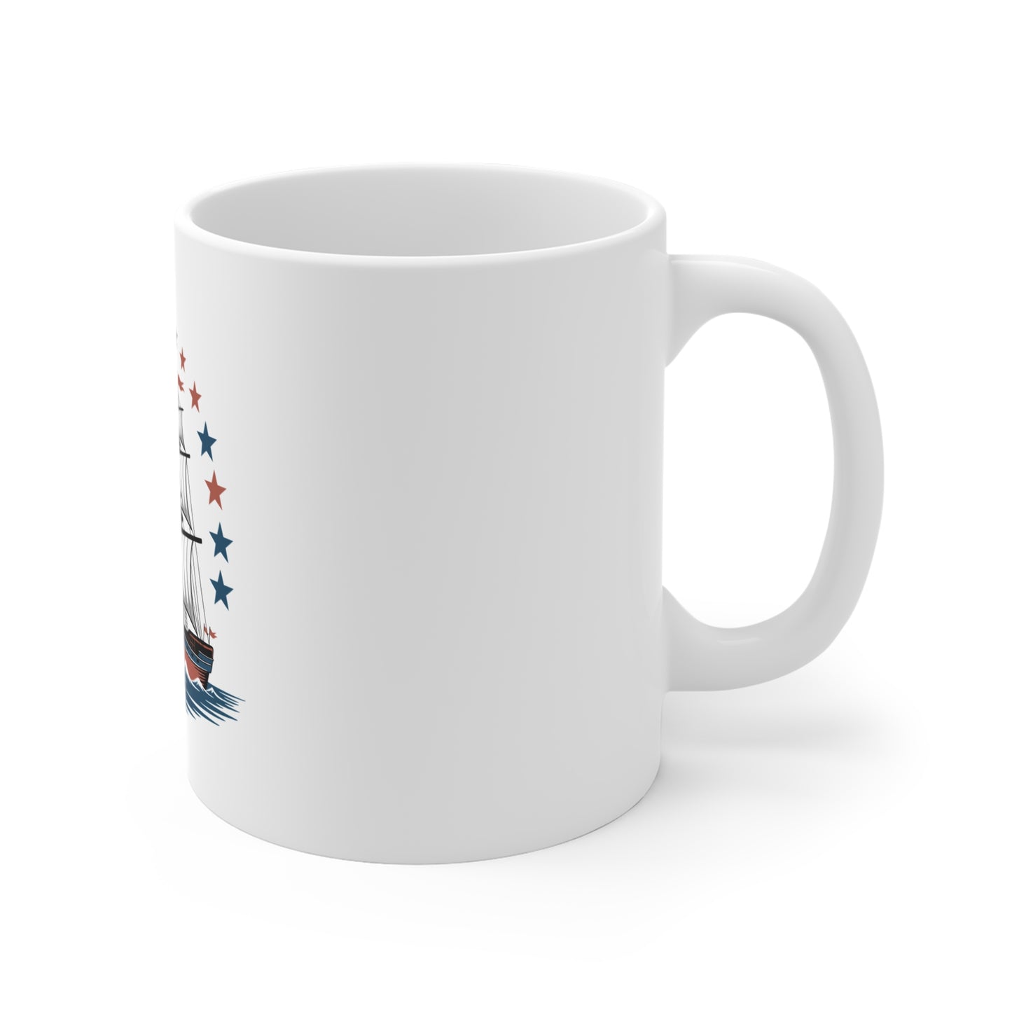 Sailing Ship Coffee Mug – Vintage Tall Ship Design with Stars (11oz)