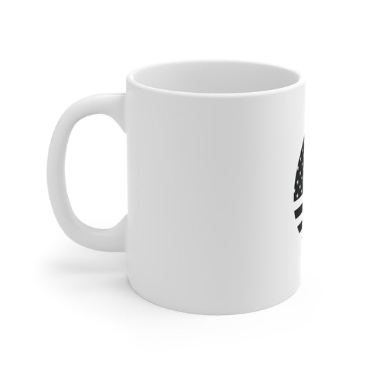 Stealth American Flag Coffee Mug – Blacked Out USA Flag Mug – Minimalist Tone-on-Tone Patriotic Cup – Modern Subtle Freedom Gift Mug 11oz