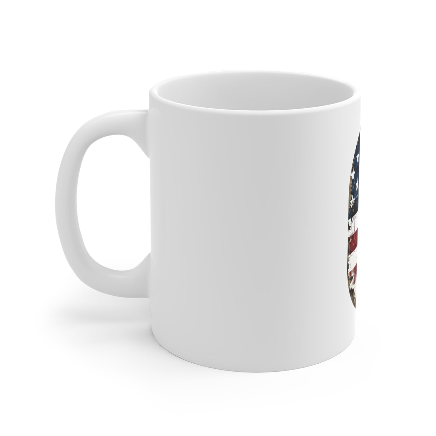 Patriotic Letter O Coffee Mug – American Flag Initial Mug – Vintage USA Monogram Mug – Distressed Americana Alphabet Gift Mug 11oz