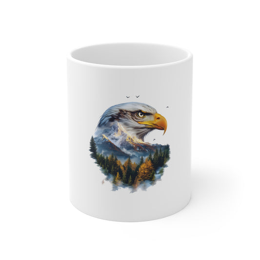 Patriotic Eagle Mountain Mug – Bald Eagle Nature Coffee Cup