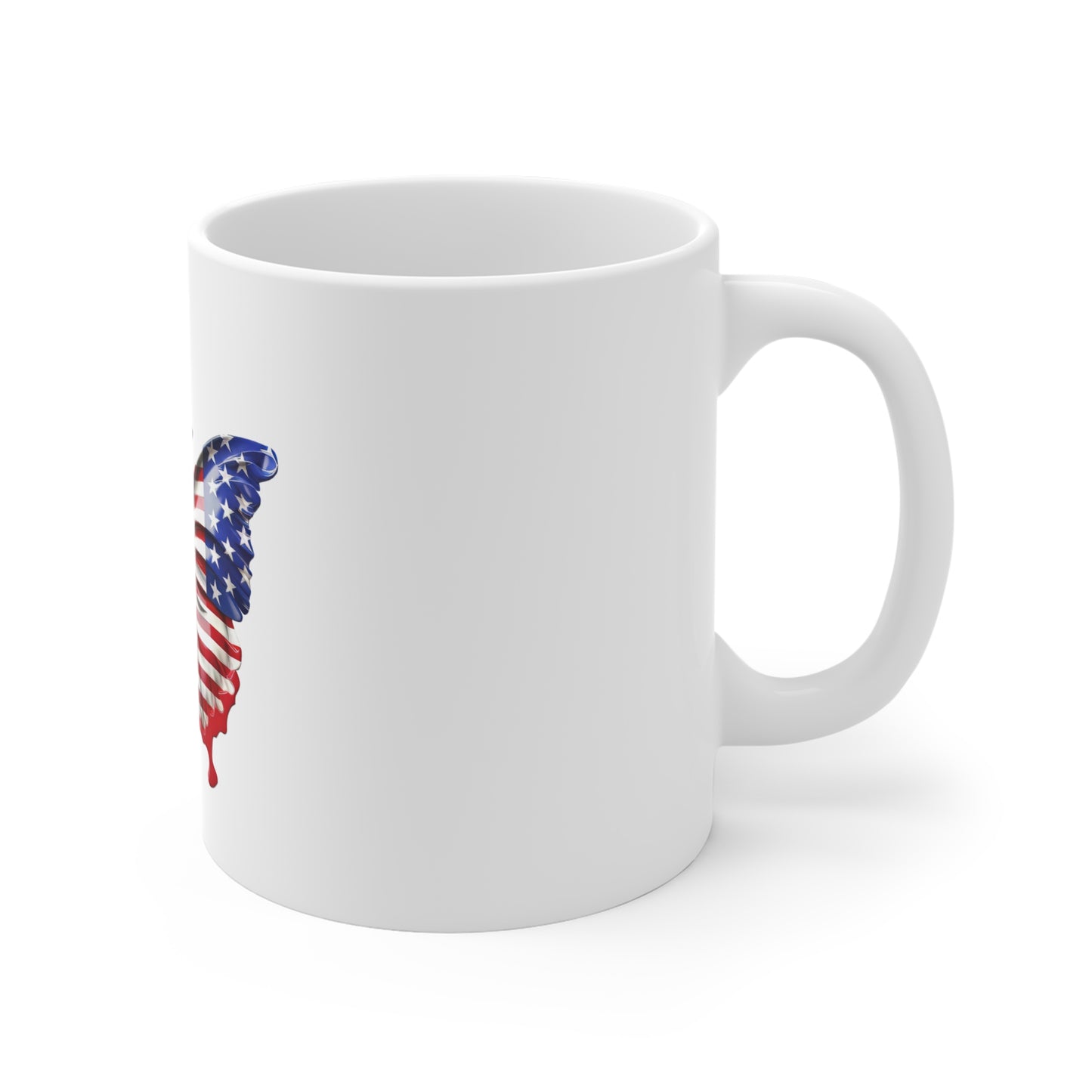 American Flag Butterfly Mug – Classic USA Flag Wing Coffee Mug – Red White Blue Patriotic Cup – Bold Americana Gift American Flag Butterfly Mug – Patriotic 11oz Coffee Cup