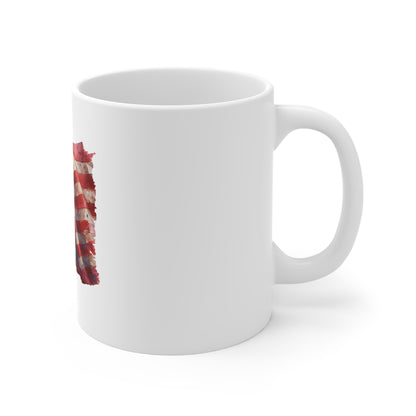 American Flag 11oz Coffee Mug - Vintage USA Patriotic Drinkware