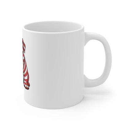 Patriotic Bulldog Mug — American Flag 11oz Coffee Cup