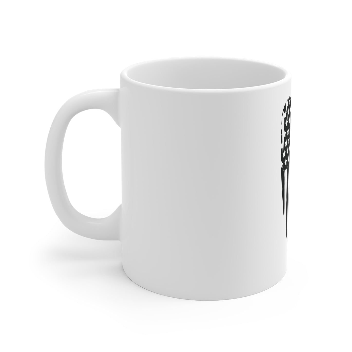 Blacked-Out Vertical American Flag Coffee Mug – Drip Style Stealth USA Flag Mug – Minimalist Patriotic Cup – Subdued Flag Design Mug 11oz