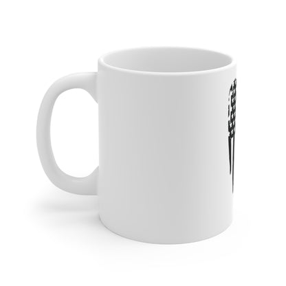 Blacked-Out Vertical American Flag Coffee Mug – Drip Style Stealth USA Flag Mug – Minimalist Patriotic Cup – Subdued Flag Design Mug 11oz