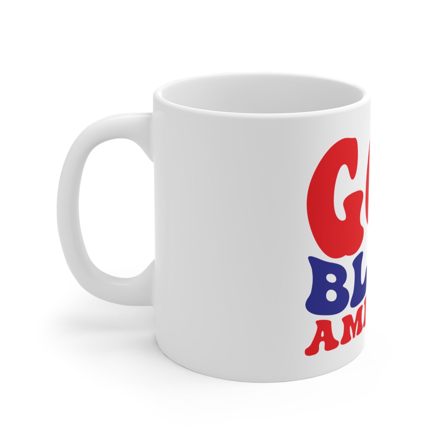 God Bless America Coffee Mug – Patriotic Faith Mug – Retro USA Typography Cup – Christian Americana Gift Mug Mug 11oz